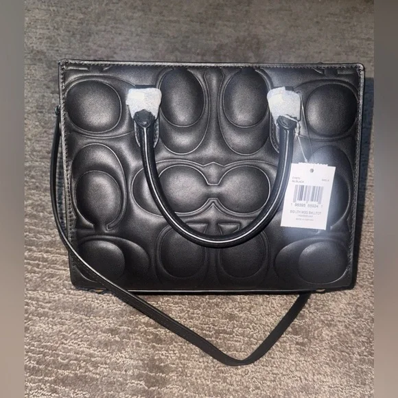 Coach Maggie Small Tote Bag In Signature Leather CY670 Black NWT - Picture 12 of 15